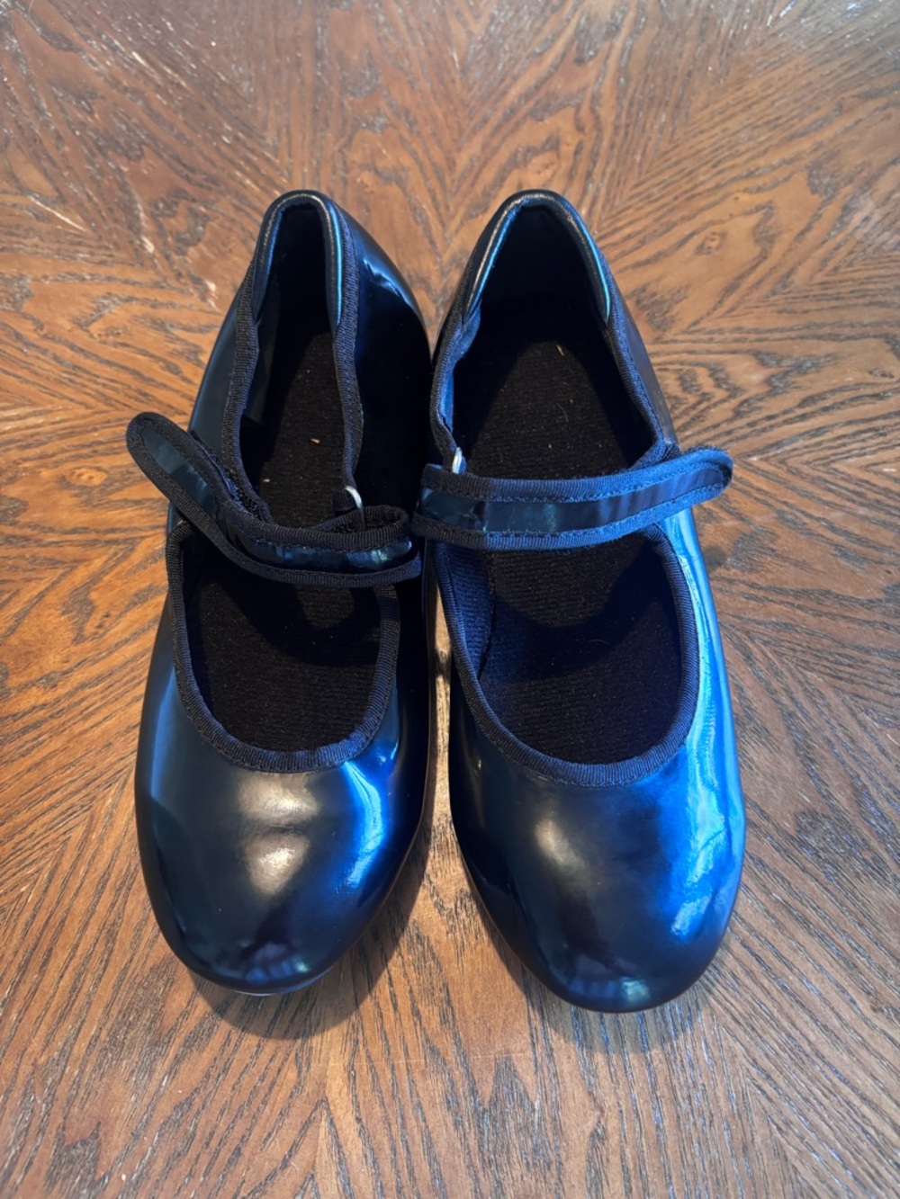 Black Tap Dance Shoes Kids Size 2.5 Mary Jane Strap Metal Plates EUC